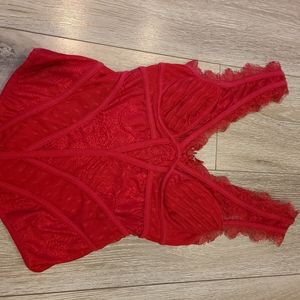 Bebe red lace bodysuit
